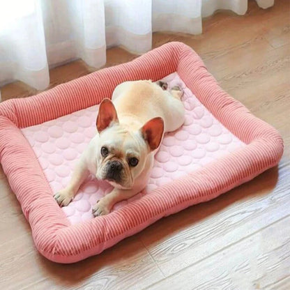 Pet Bed Mat with Ice Silk and Cotton Material