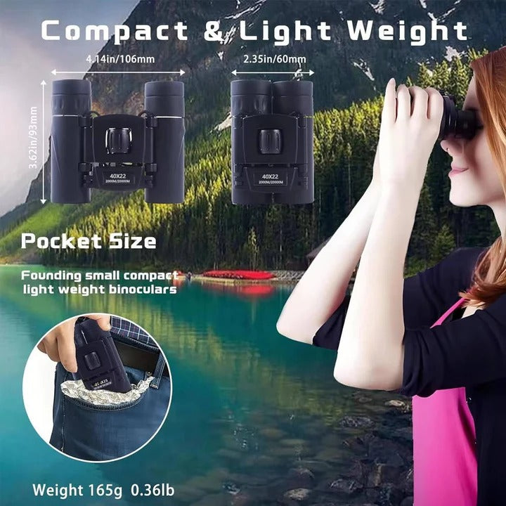 Binoculars with 40x Magnification and 22mm Objective Lens