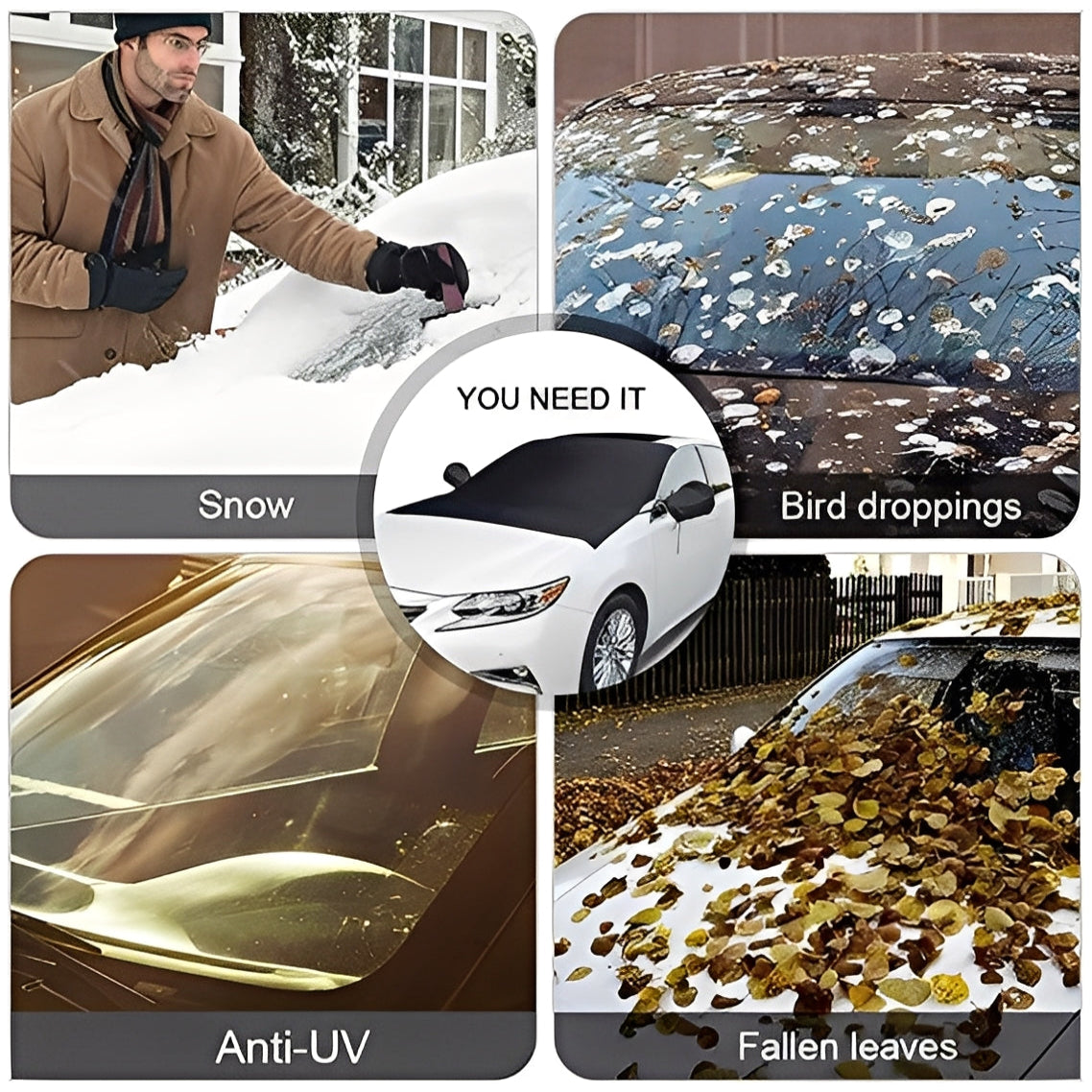 Magnetic Windshield Cover with Storage Pouch