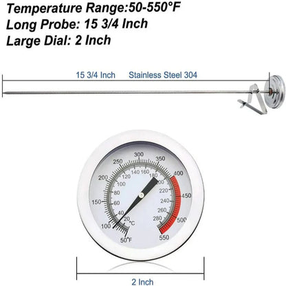 Stainless Steel Deep Fry Thermometer with 15 inch Mechanical Probe