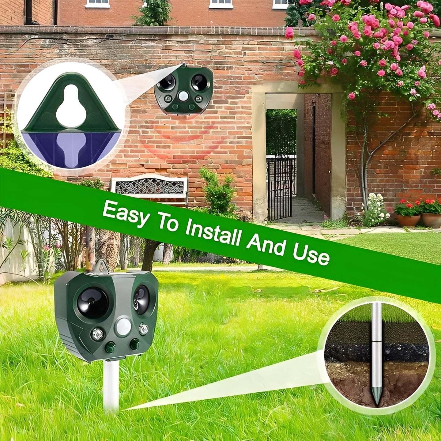 Ultrasonic Bird and Pest Deterrent Device with Motion Sensor