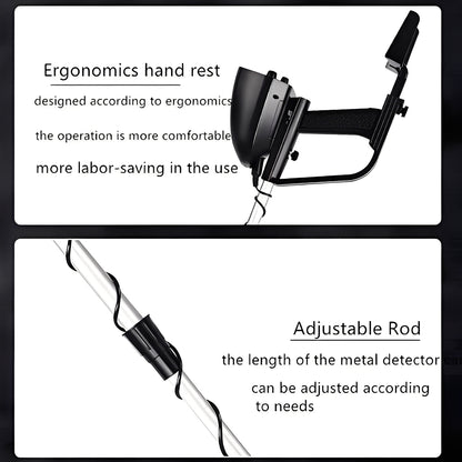 Metal Detector with LCD Pointer Meter and Adjustable Stem