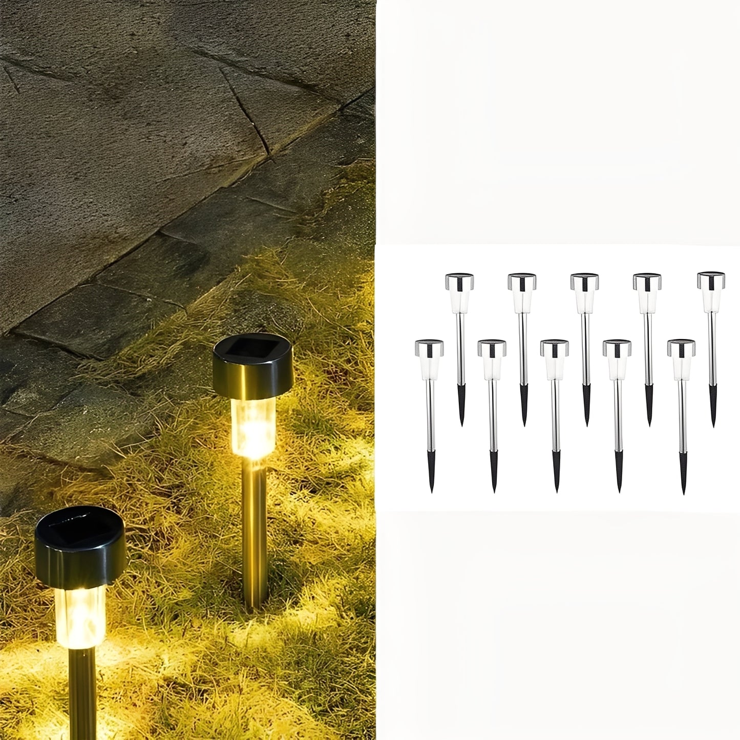 Solar Powered LED Fairy Lights for Garden and Yard Placement, Set of 10