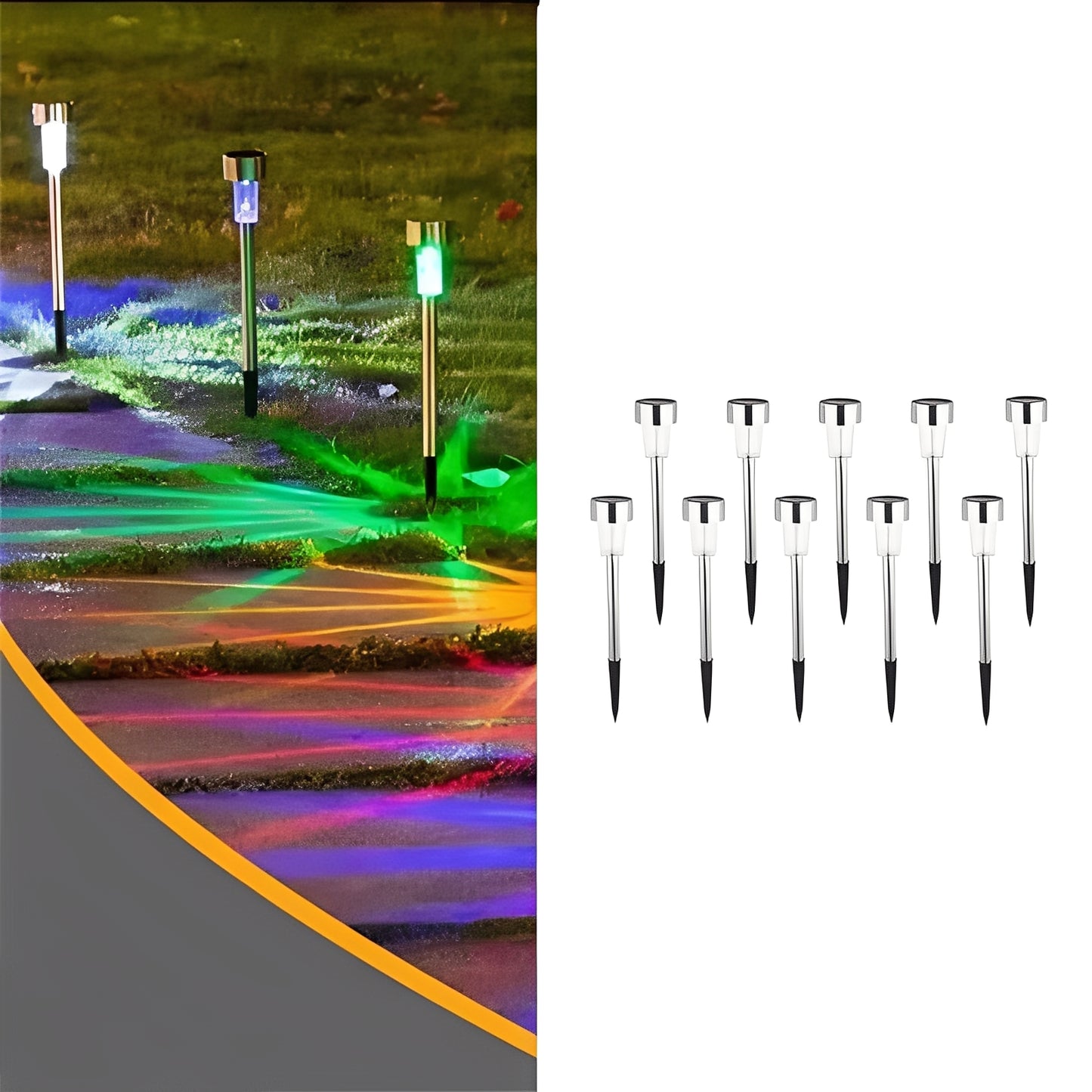 Solar Powered LED Fairy Lights for Garden and Yard Placement, Set of 10