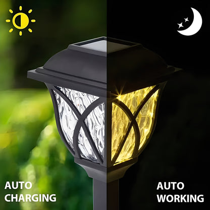 Solar Powered Pathway Lights with LED Light Source, Set of 2
