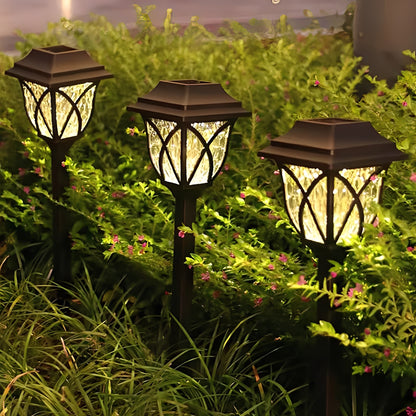 Solar Powered Pathway Lights with LED Light Source, Set of 2