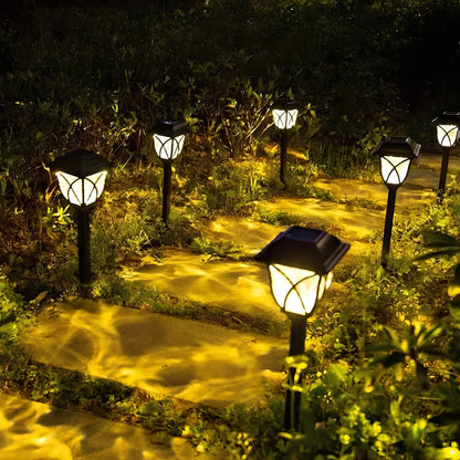 Solar Powered Pathway Lights with LED Light Source, Set of 2