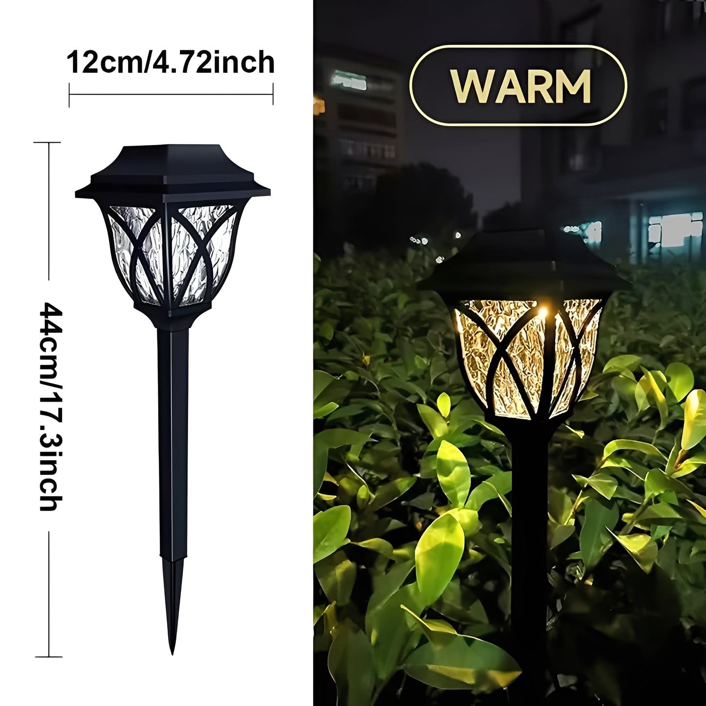 Solar Powered Pathway Lights with LED Light Source, Set of 2