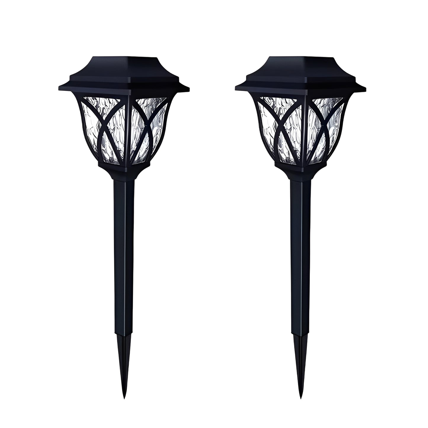 Solar Powered Pathway Lights with LED Light Source, Set of 2