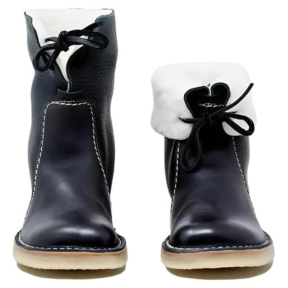 Mens Wool Lined Leather Boots for Outdoor Wear