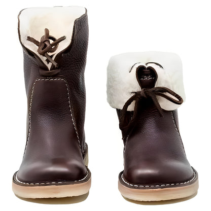 Mens Wool Lined Leather Boots for Outdoor Wear