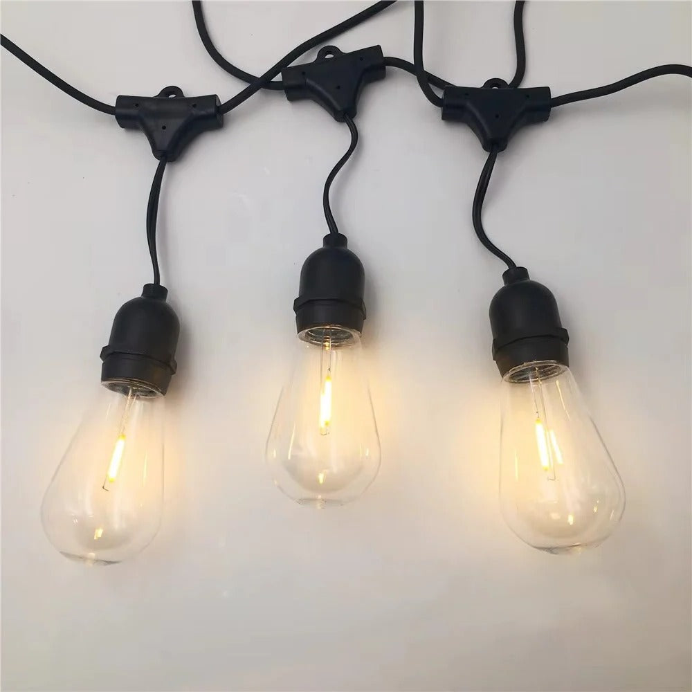 Outdoor LED String Lights with Edison Style Bulbs