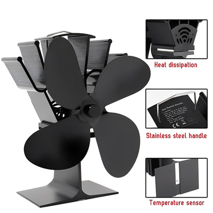 Heat Activated Stove Fan for Fireplace Heat Distribution
