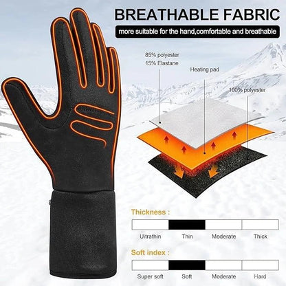 Rechargeable Heated Glove Liners with 7.4V Batteries and Dual Charger