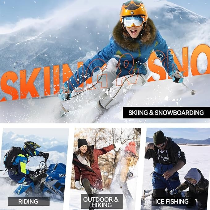 Rechargeable Heated Glove Liners with 7.4V Batteries and Dual Charger