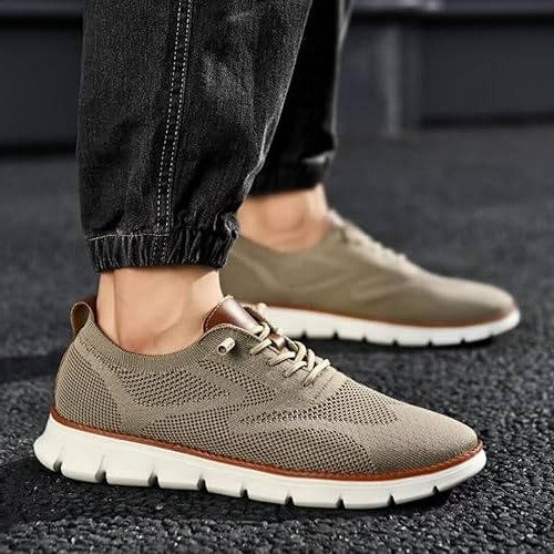Urban Casual Walking Shoes with Wide Toe Box and Knit Upper