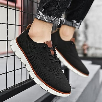 Urban Casual Walking Shoes with Wide Toe Box and Knit Upper
