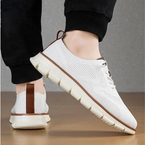 Urban Casual Walking Shoes with Wide Toe Box and Knit Upper