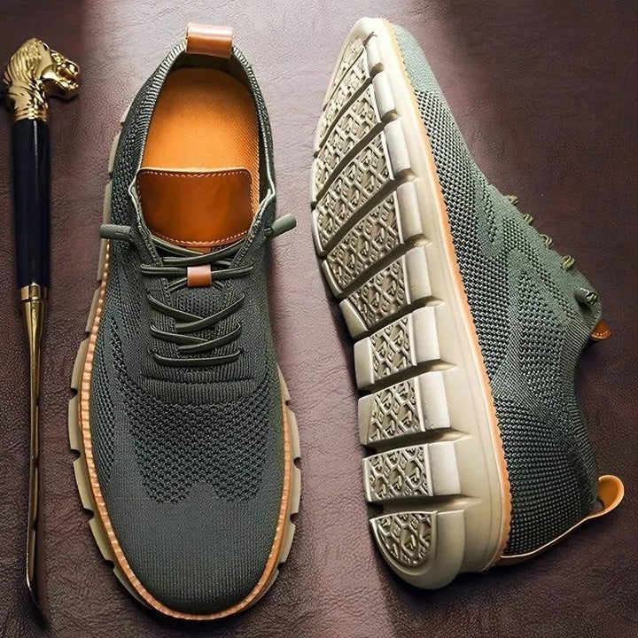 Urban Casual Walking Shoes with Wide Toe Box and Knit Upper