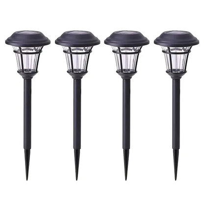 Outdoor Solar LED Lights for Garden and Pathway Use, Set of 4