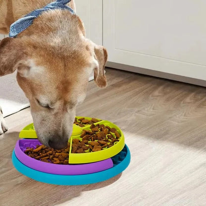Pet Slow Feeder Bowl with Puzzle Style Design