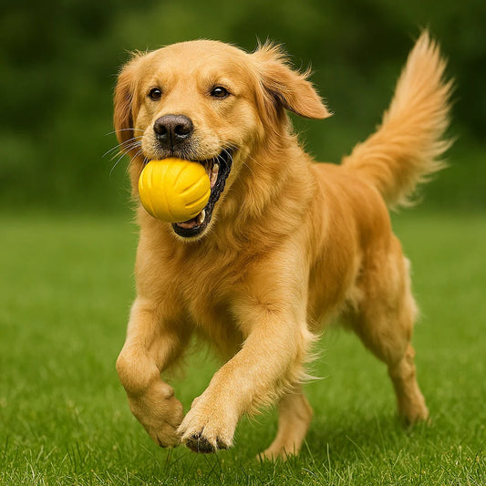 Dog Ball Toy with Grooved Surface