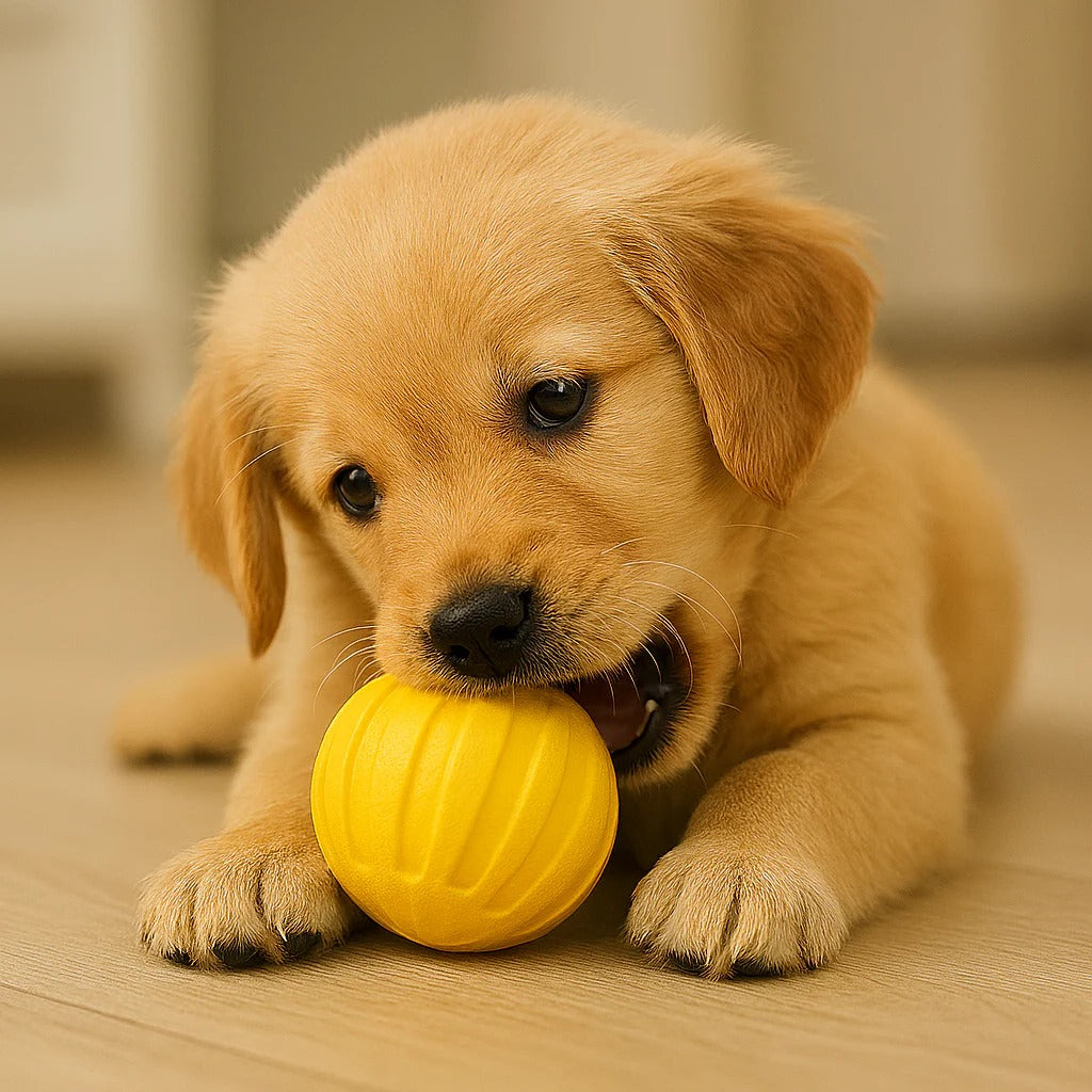 Dog Ball Toy with Grooved Surface