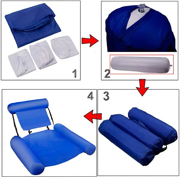 Floating Water Chair with Backrest for Pool and Beach Use