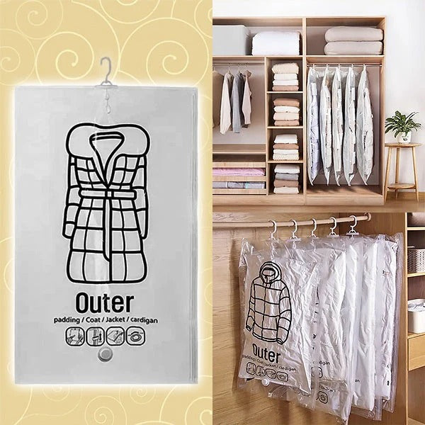 Hanging Vacuum Storage Bags for Closet Organization, Set of 4
