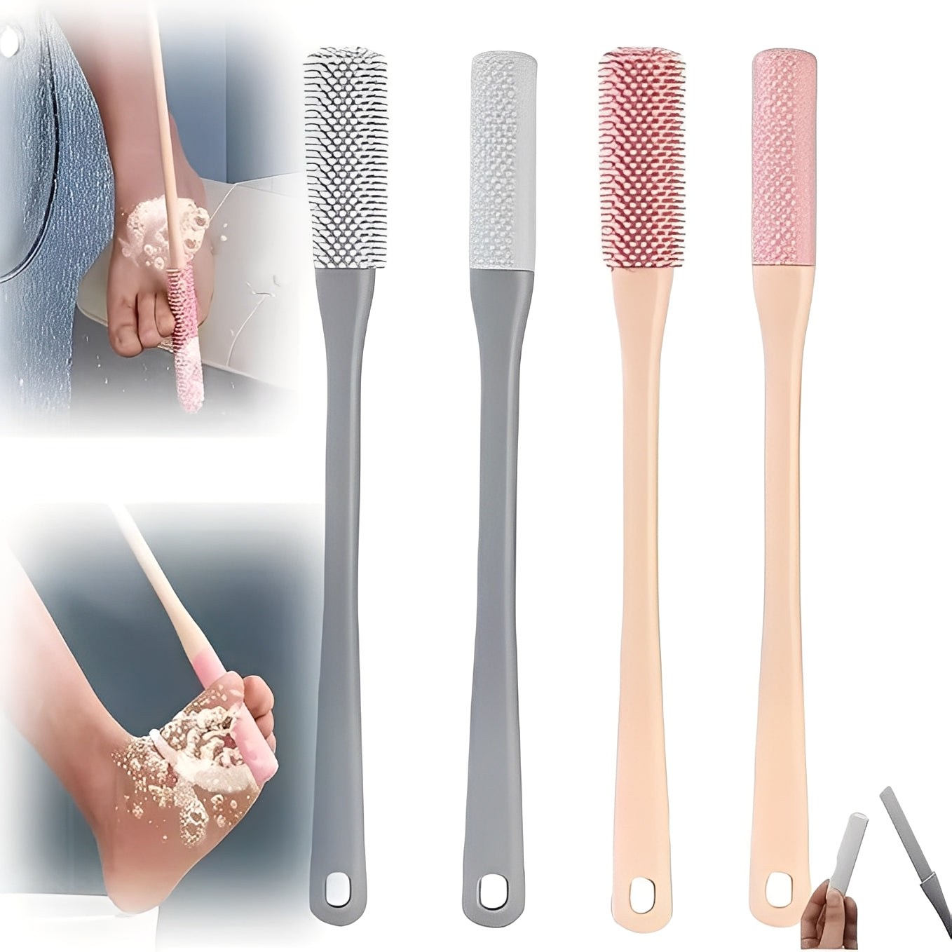 Toe Gap Cleaning Brush with Handle, 2 Piece Set