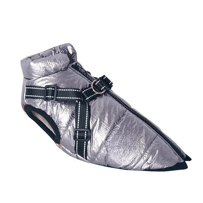 Insulated Dog Coat with Built In Harness for Cold Weather