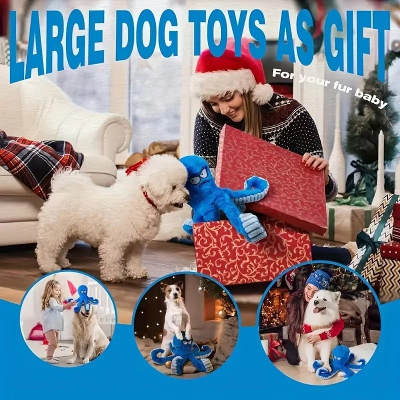 Plush Octopus Shaped Pet Toy with Sound Feature