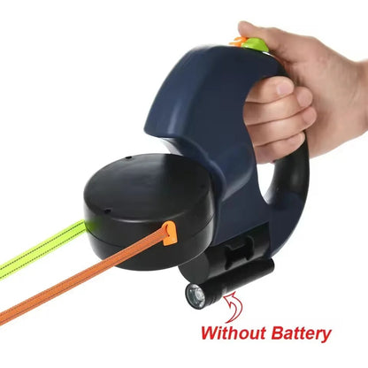 Dual Dog Retractable Leash with Reflective Cords and Bag Dispenser