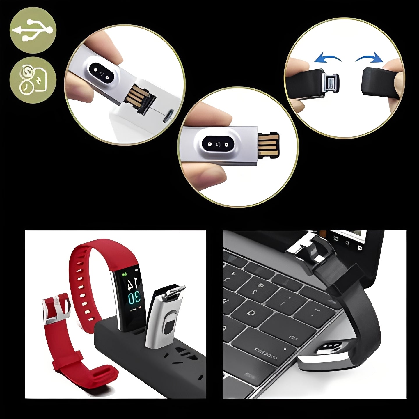 Smartwatch with LED Screen and USB Charging