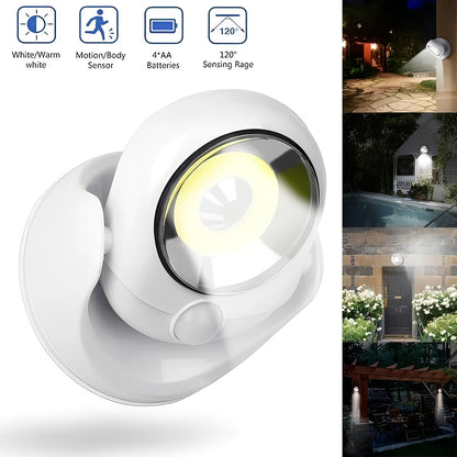 Battery Powered Motion Sensor LED Light with Adjustable Base