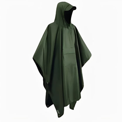 Hooded Rain Poncho for Outdoor Use with Storage Bag