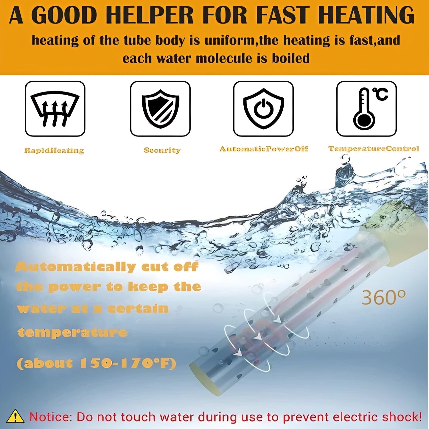 Submersible Water Heater for Liquid Heating