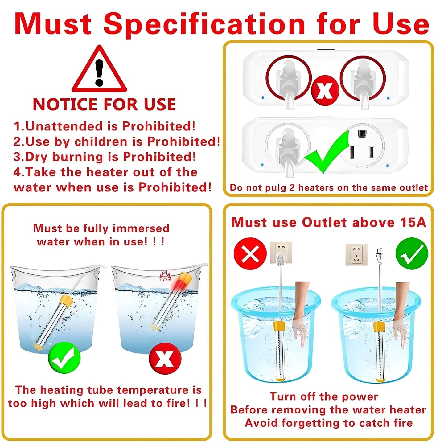 Submersible Water Heater for Liquid Heating