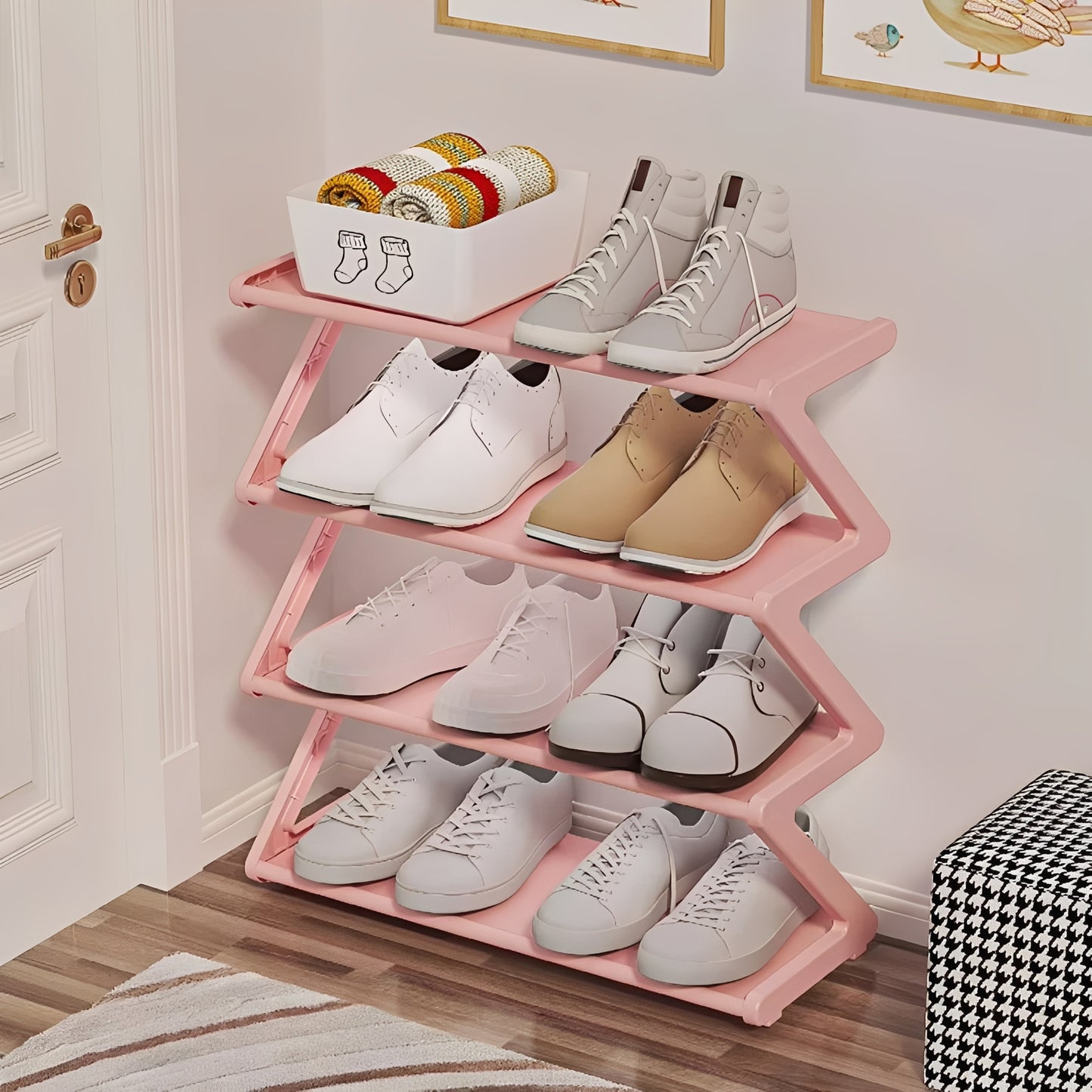 4 Tier Shoe Organizer Rack for Bedroom and Closet