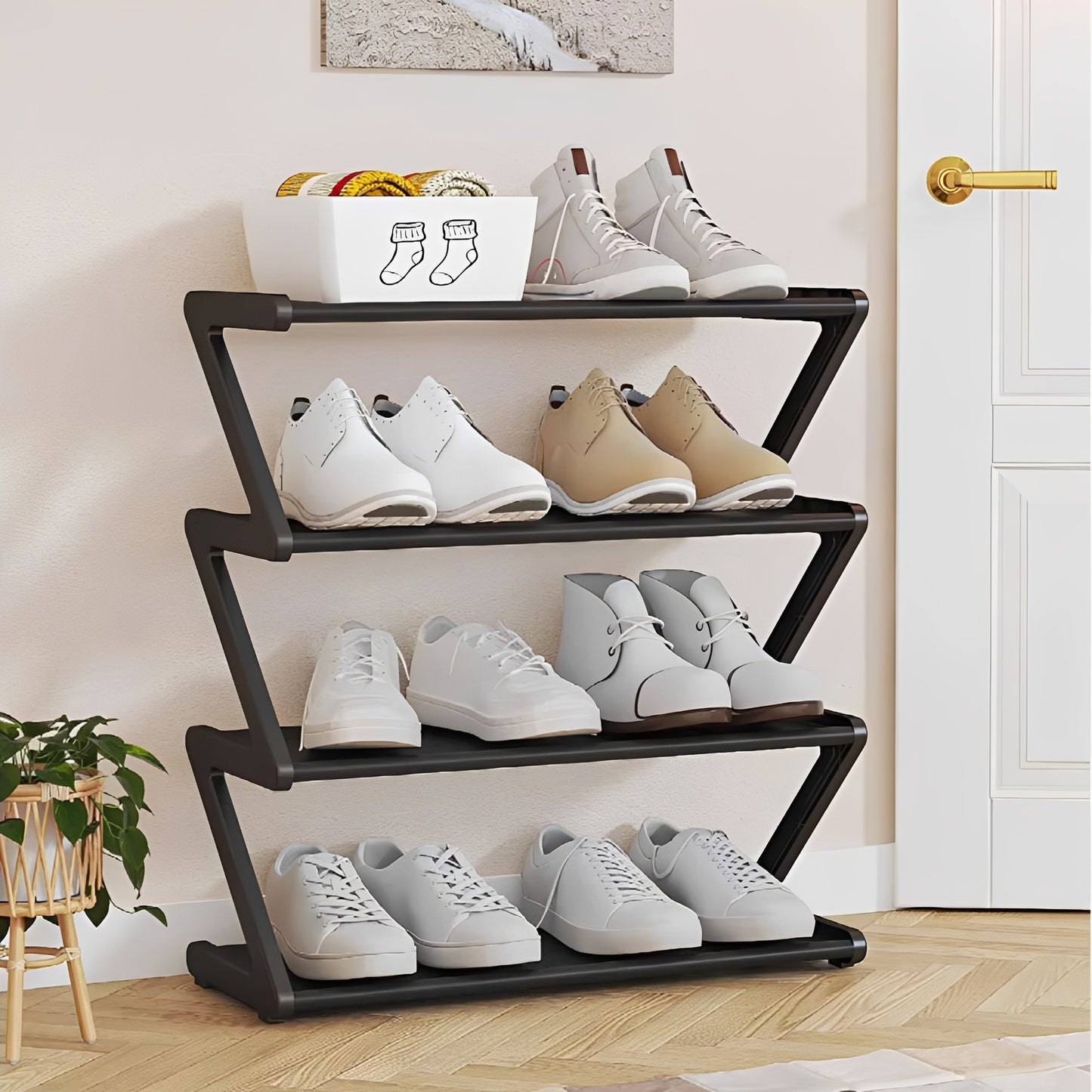 4 Tier Shoe Organizer Rack for Bedroom and Closet
