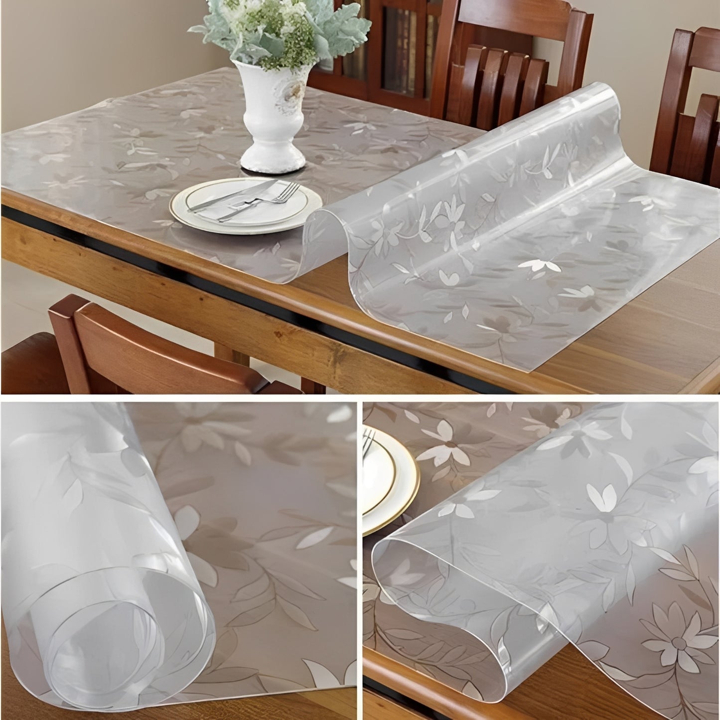 Clear Plastic Table Cover, 0.04 in Thickness