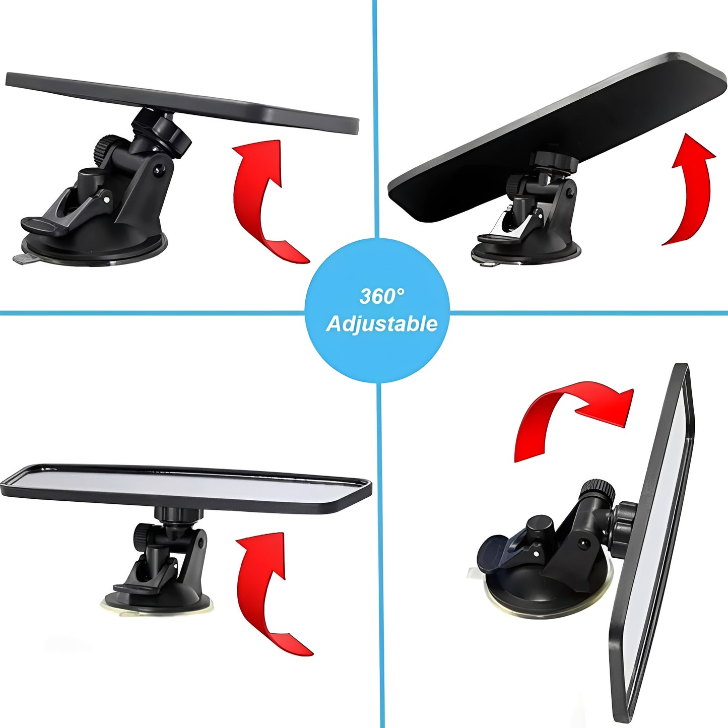 Rearview Mirror with Suction Mount for Cars