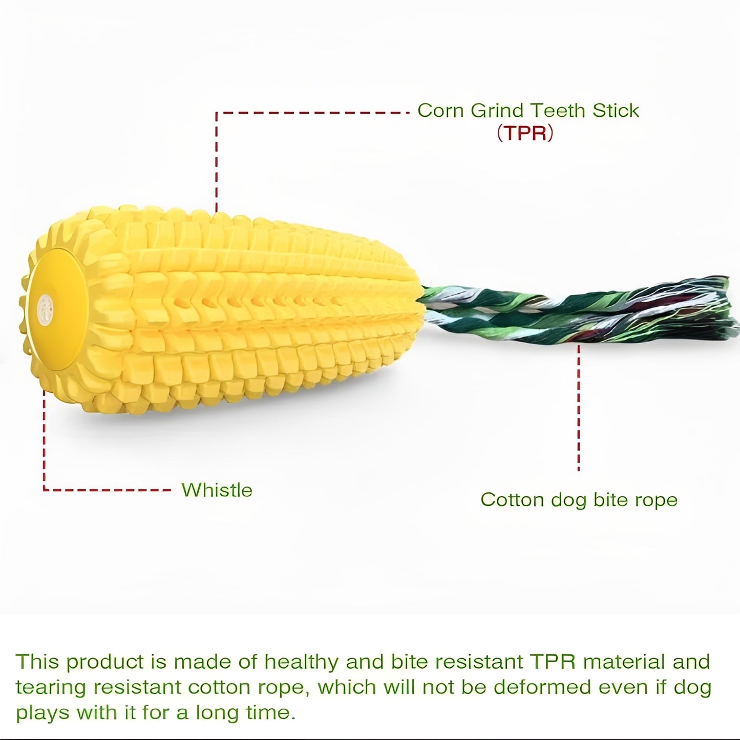 Corn Shaped Squeaky Chew Toy for Dogs