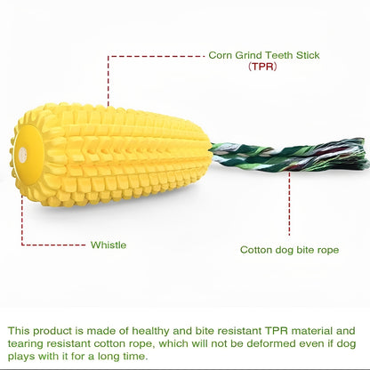 Corn Shaped Squeaky Chew Toy for Dogs