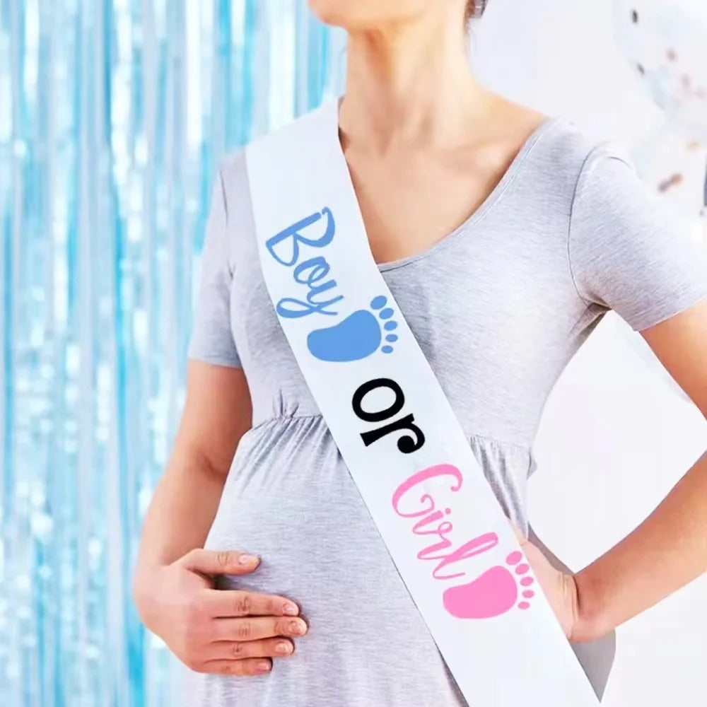 Shoulder Sash for Gender Reveal Party and Baby Shower
