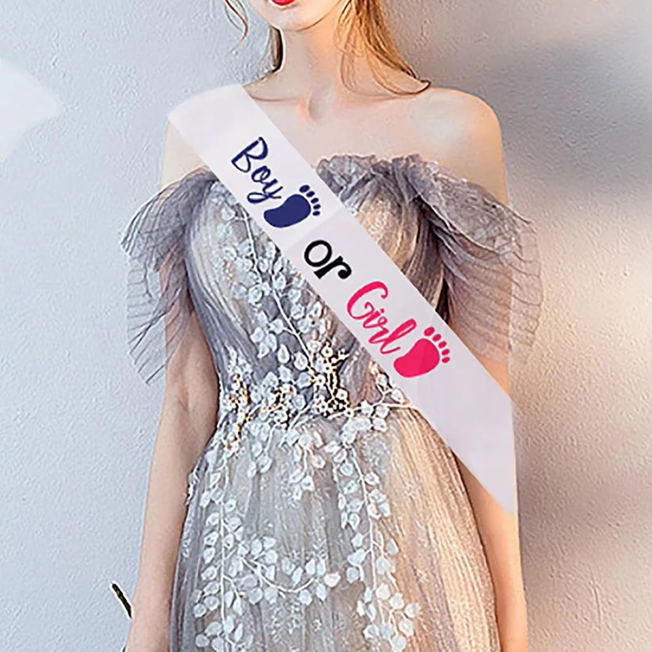 Shoulder Sash for Gender Reveal Party and Baby Shower