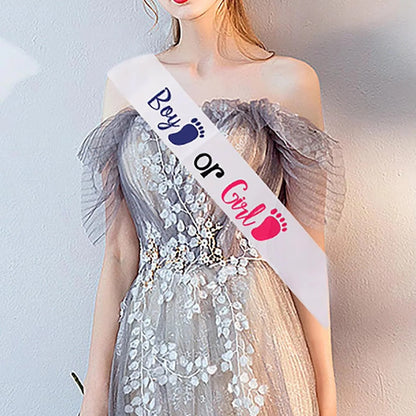Shoulder Sash for Gender Reveal Party and Baby Shower