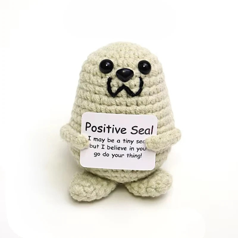 Crochet Plush Doll with Affirmation Card