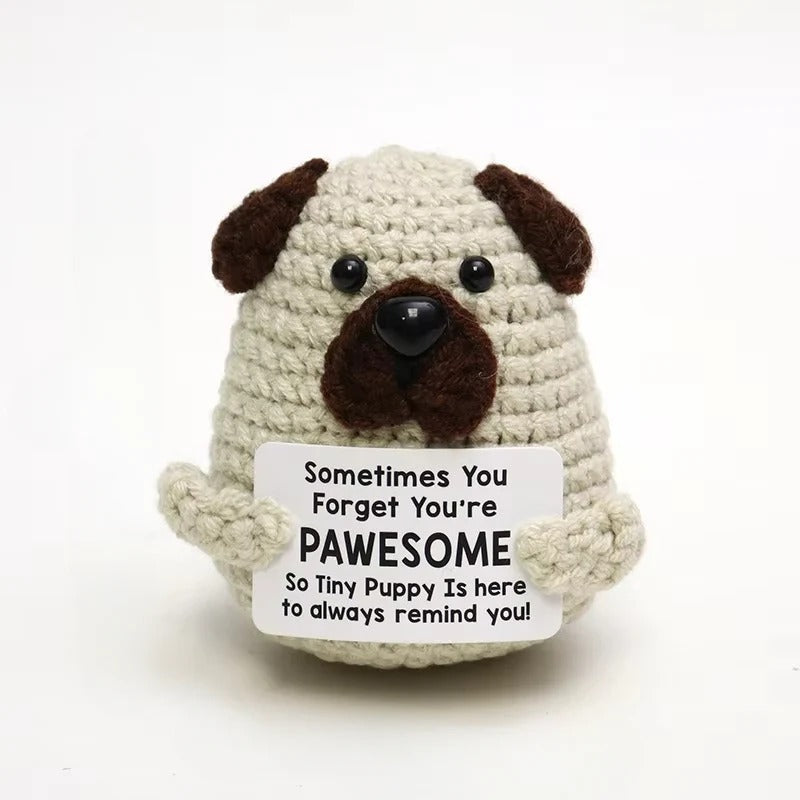 Crochet Plush Doll with Affirmation Card