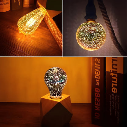 3D Firework Effect LED Bulb E27 Base Starburst for Decorative Lighting